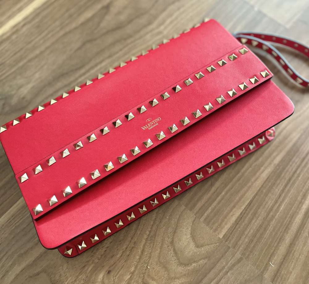 Valentino rockstud leather pouch bag