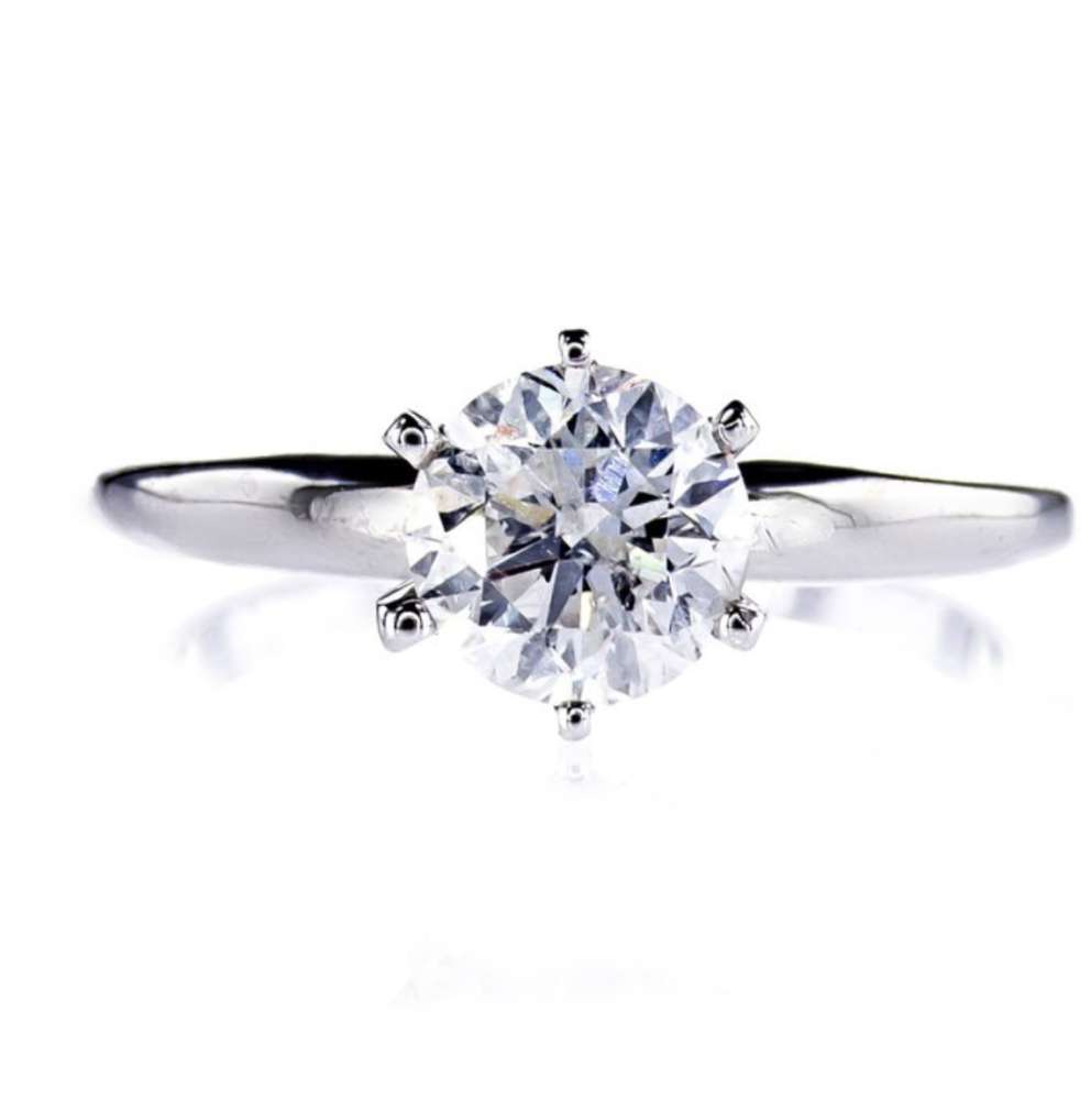 Briliantový prsteň z bieleho zlata 1karát