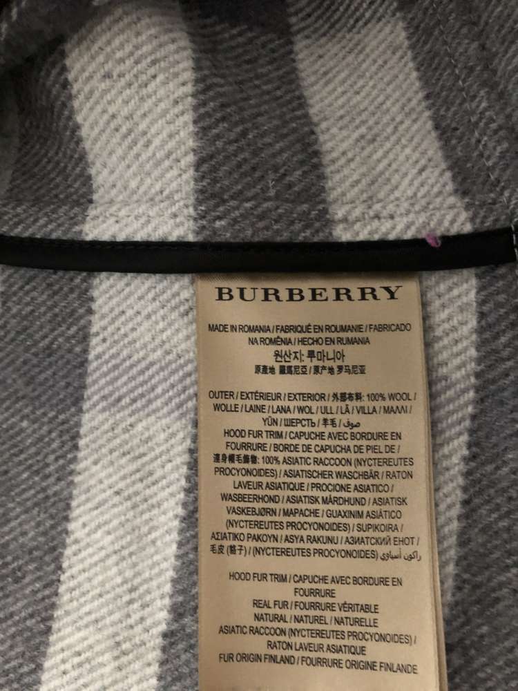 Burberry zimný vlnený kabát