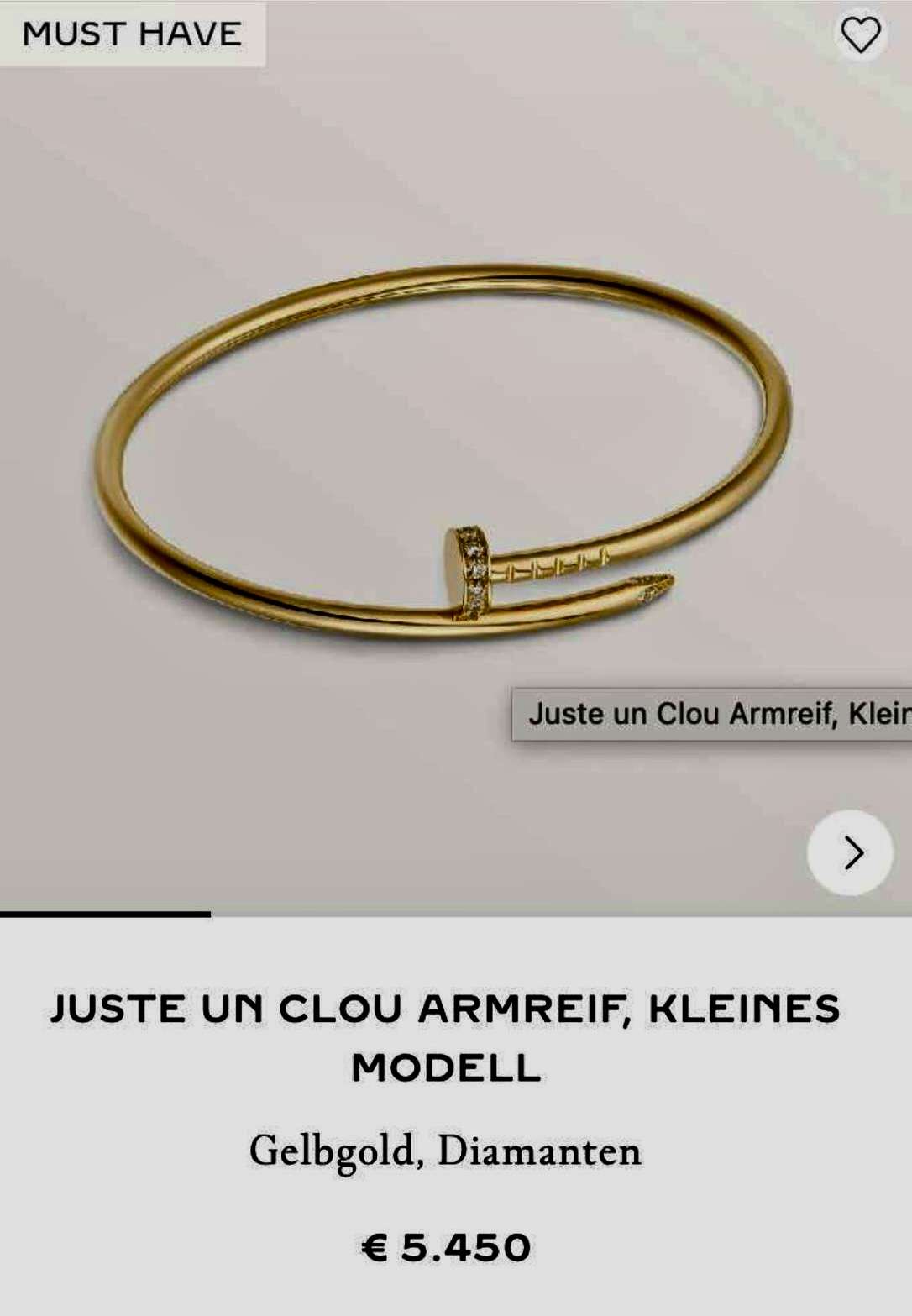 Cartier Juste un Clou náramok