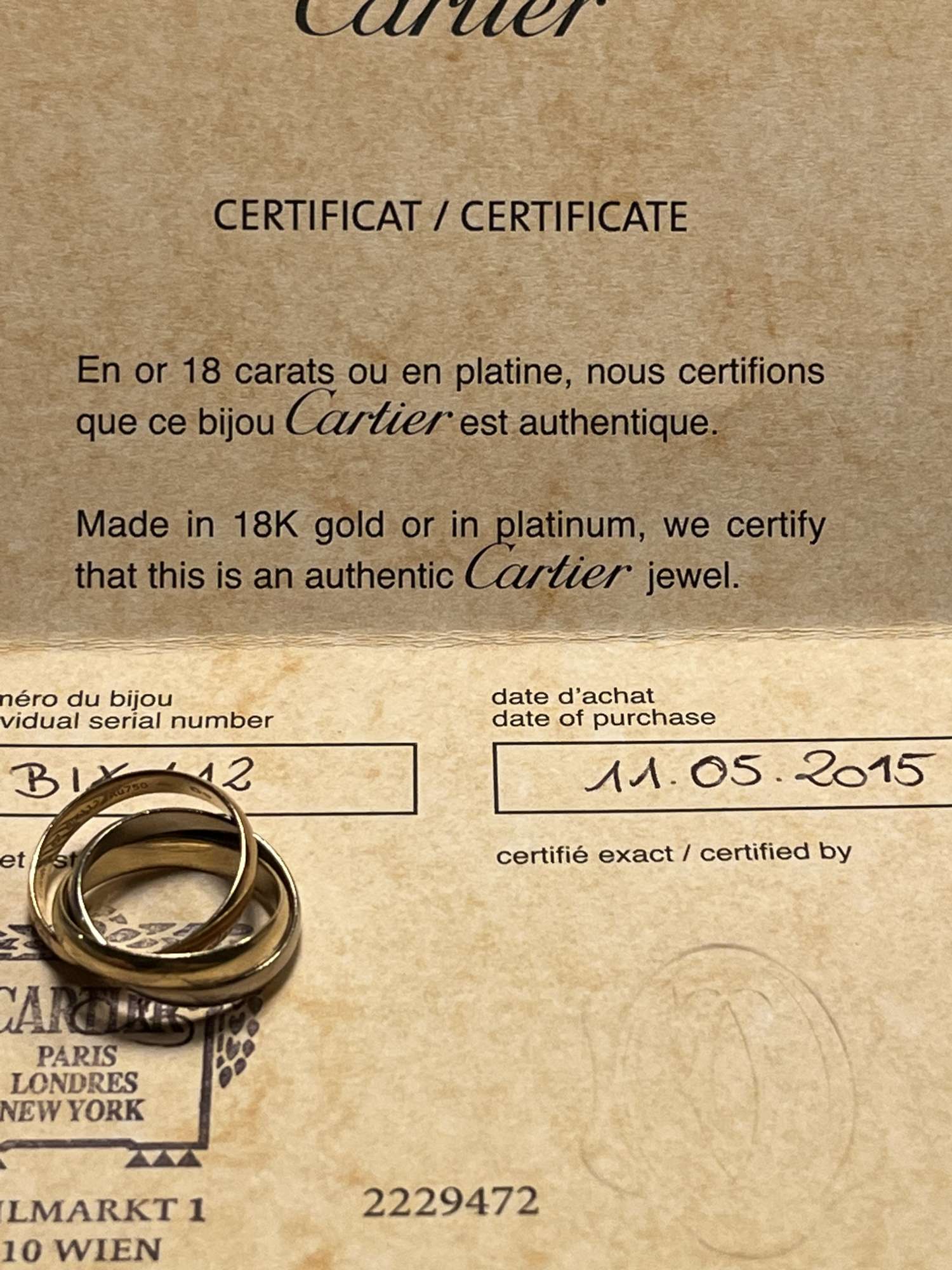 Cartier Trinity prsteň