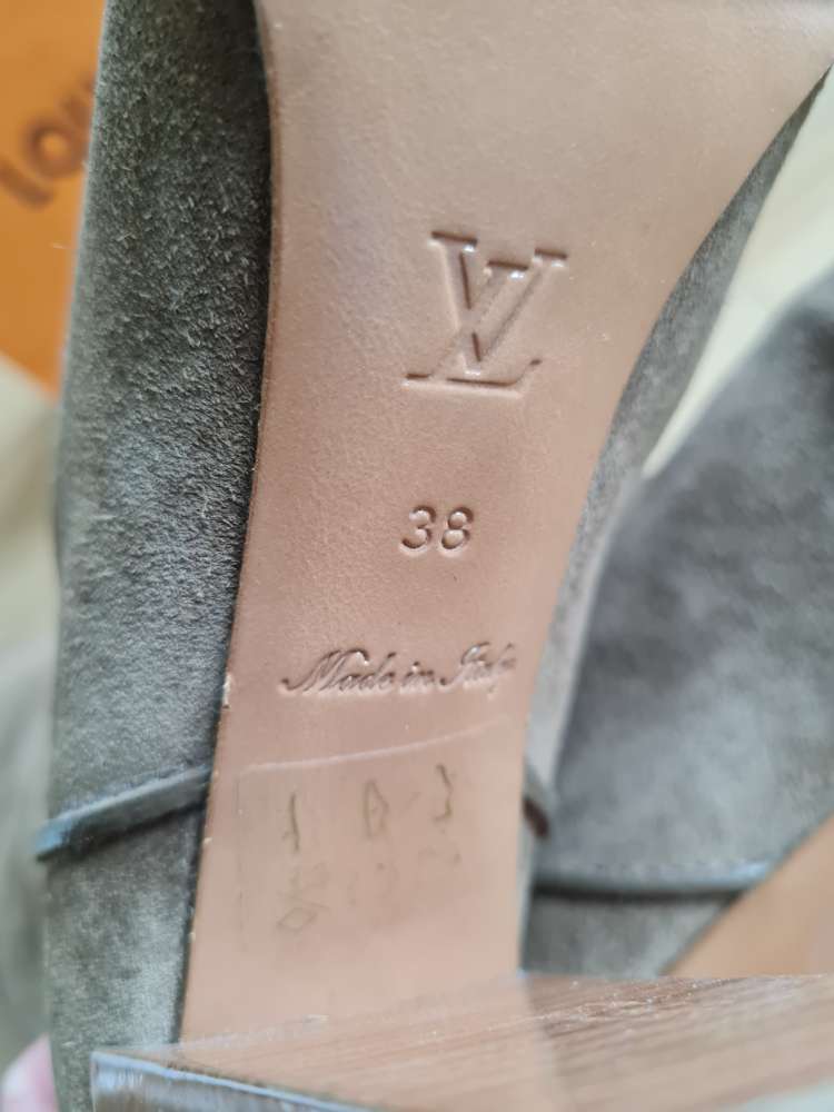 Louis Vuitton moka hnědé celokožené kozačky 38