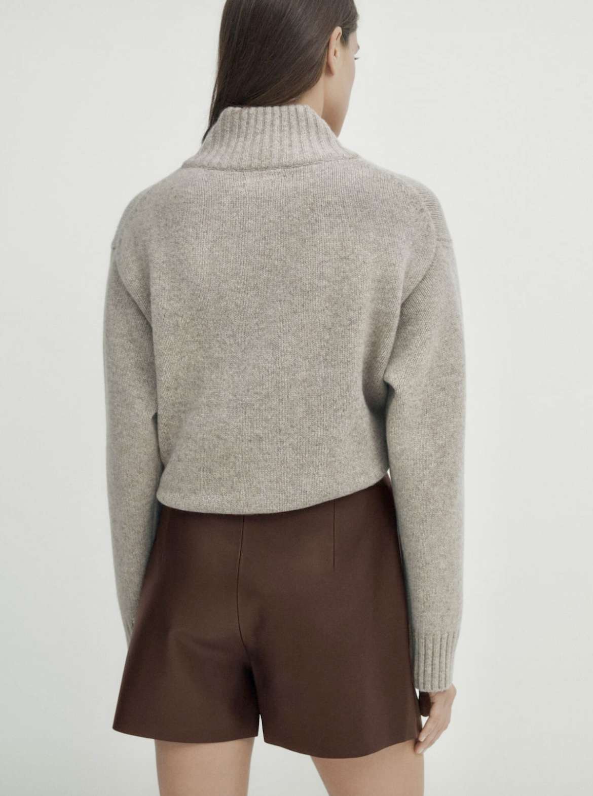 Massimo Duti kožené šortky - sukňa
