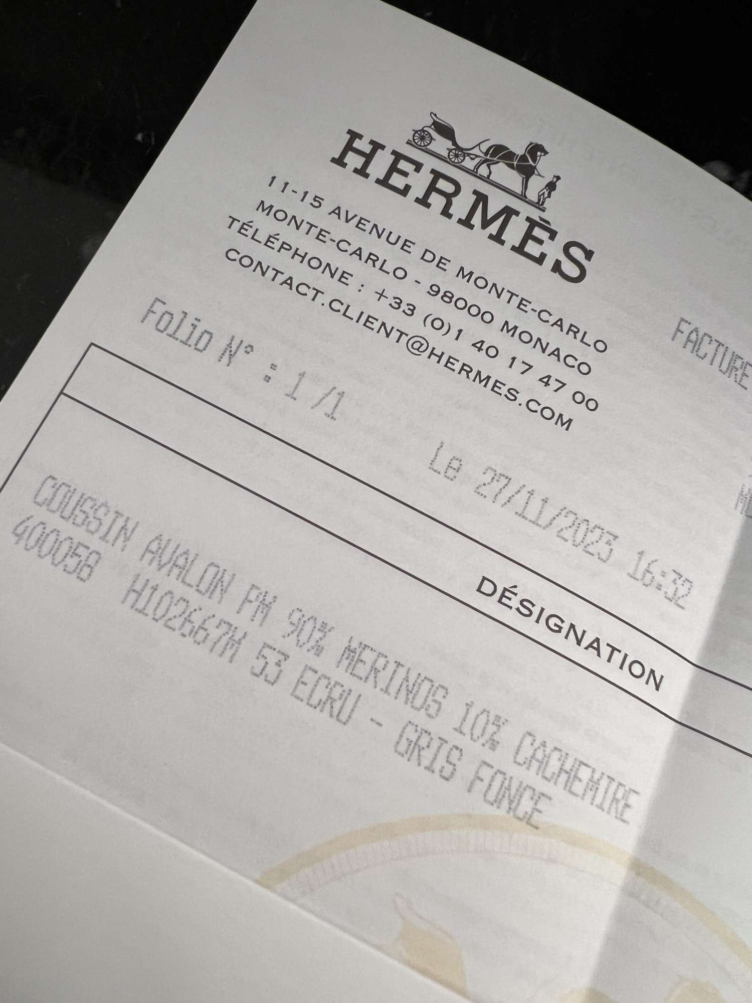 Hermes Avalon  vankúš