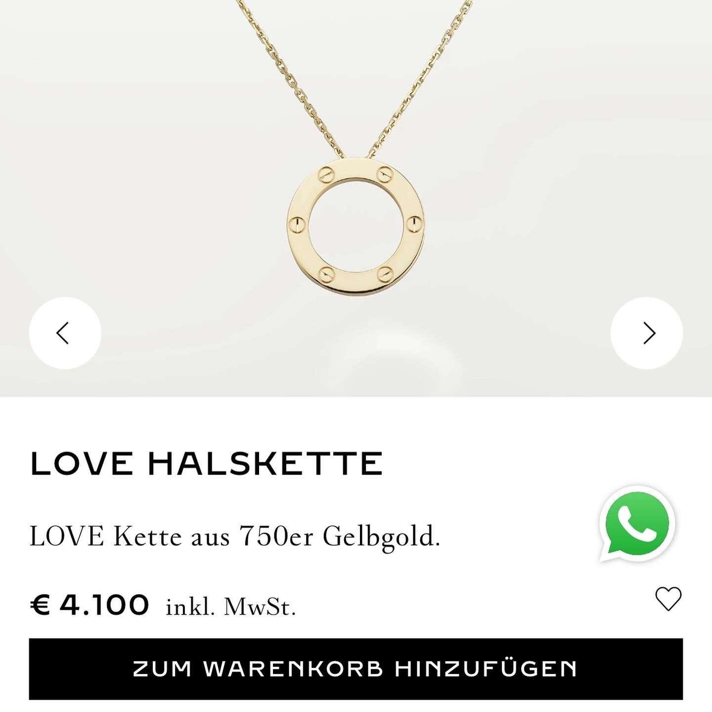 Cartier Love náhrdelník
