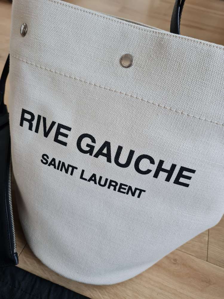 Saint Laurent logo-print bucket shoulder bag