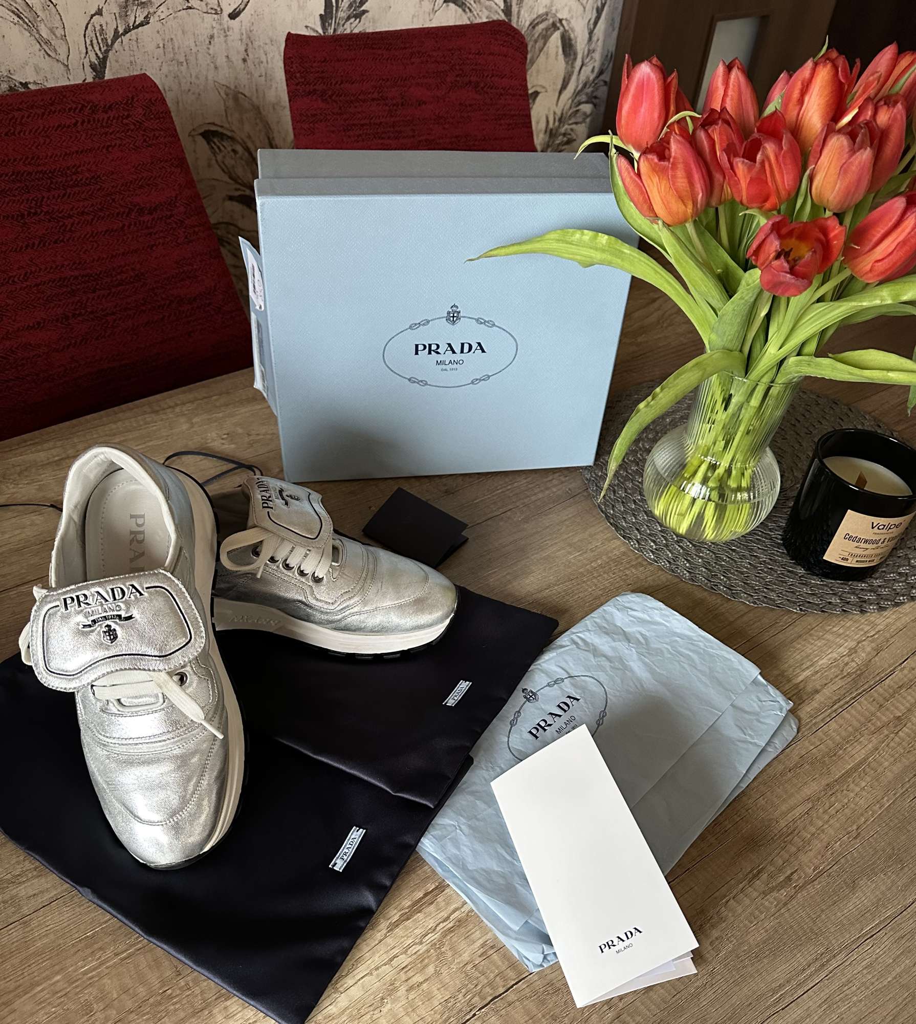 Prada stříbrné tenisky