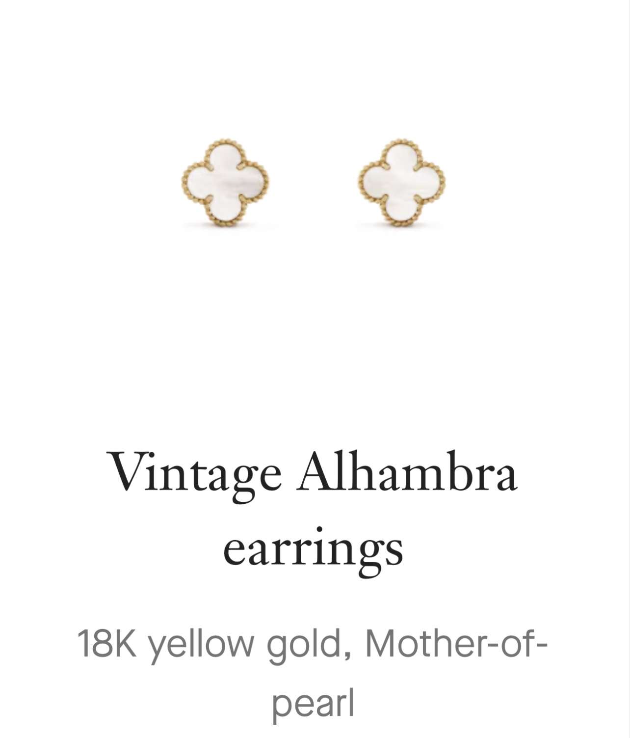 Van Cleef & Arpels Vintage Alhambra náušnice 18 kt žlté zlato