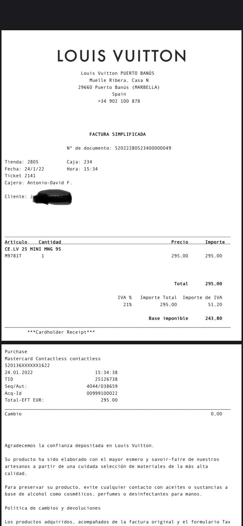 Louis Vuitton opasok