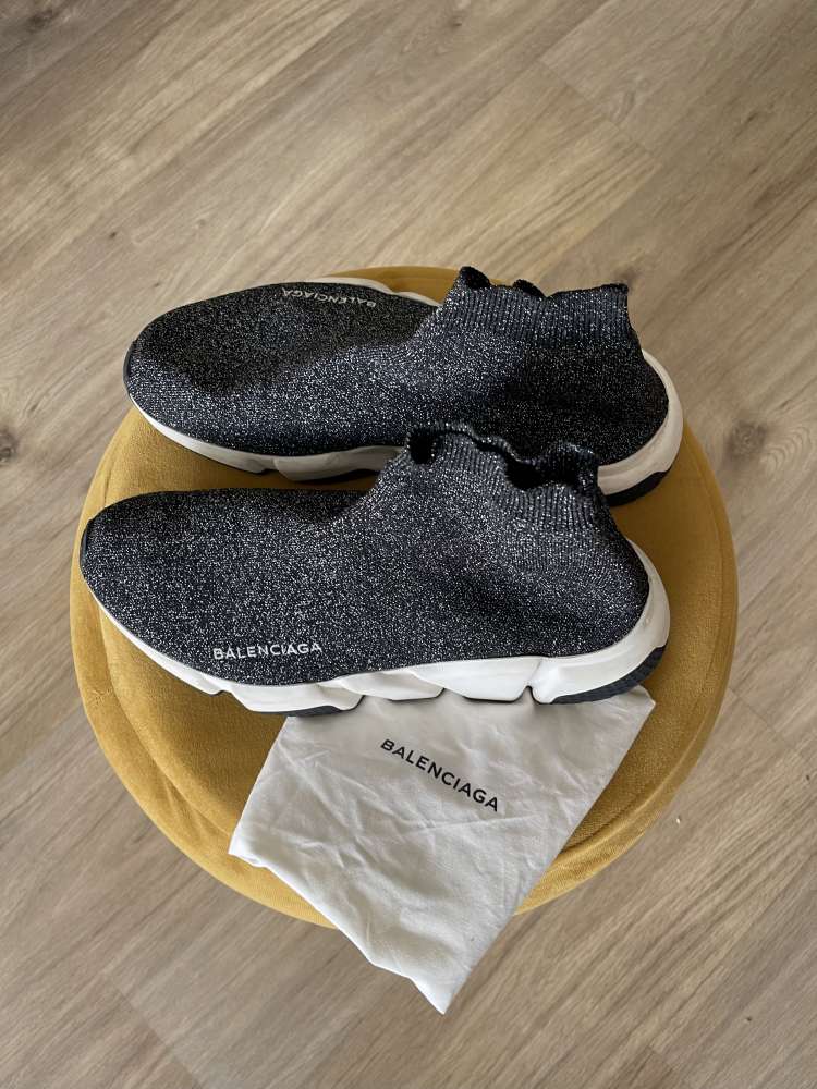 Balenciaga ponožkové tenisky s lurexovou niťou