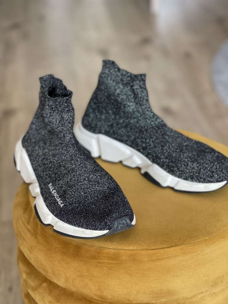 Balenciaga ponožkové tenisky s lurexovou niťou