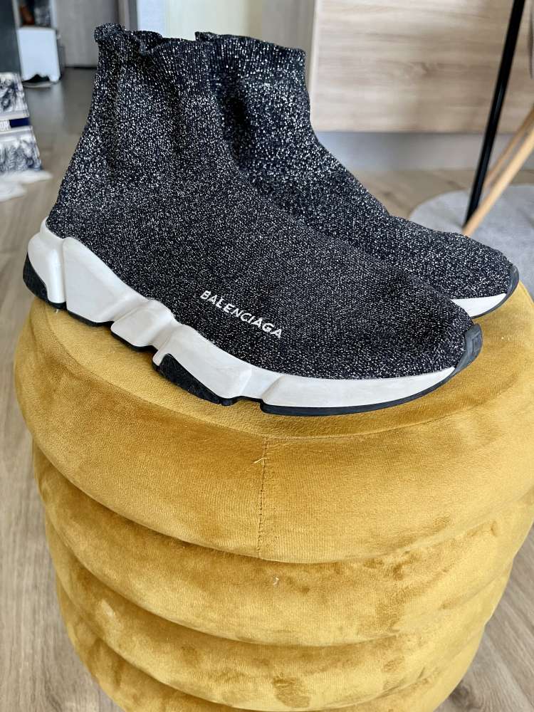 Balenciaga ponožkové tenisky s lurexovou niťou