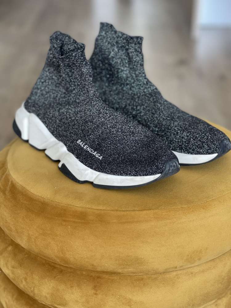 Balenciaga ponožkové tenisky s lurexovou niťou