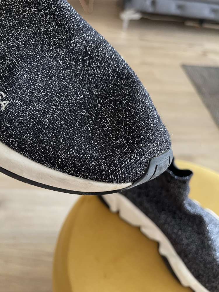 Balenciaga ponožkové tenisky s lurexovou niťou
