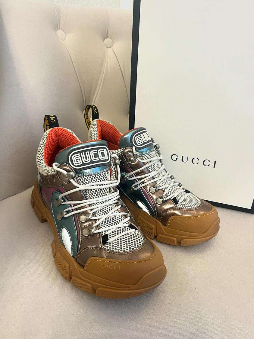 Gucci flashtrek metallic tenisky