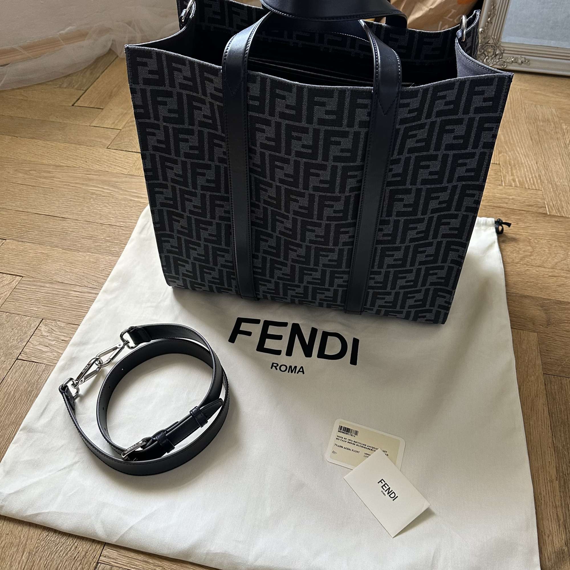 Fendi Blue FF jacquard bag