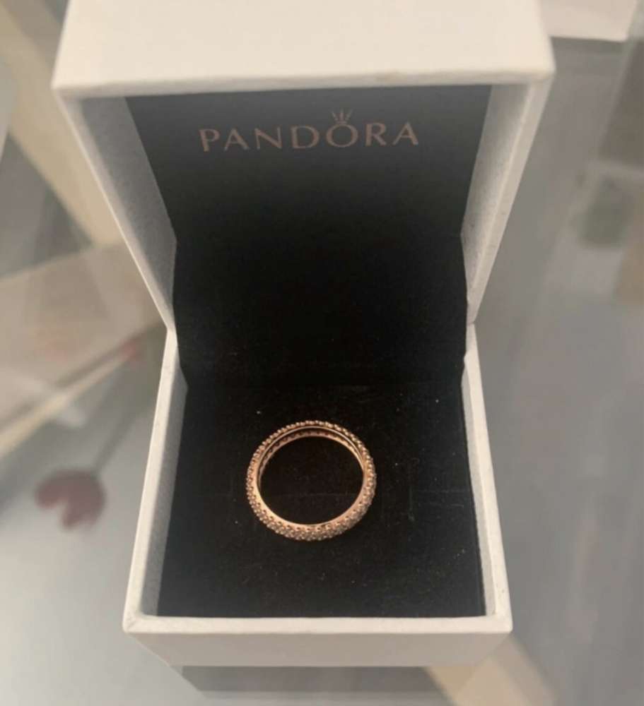 Pozlatený zirkónový prsteň Pandora veľ. 50