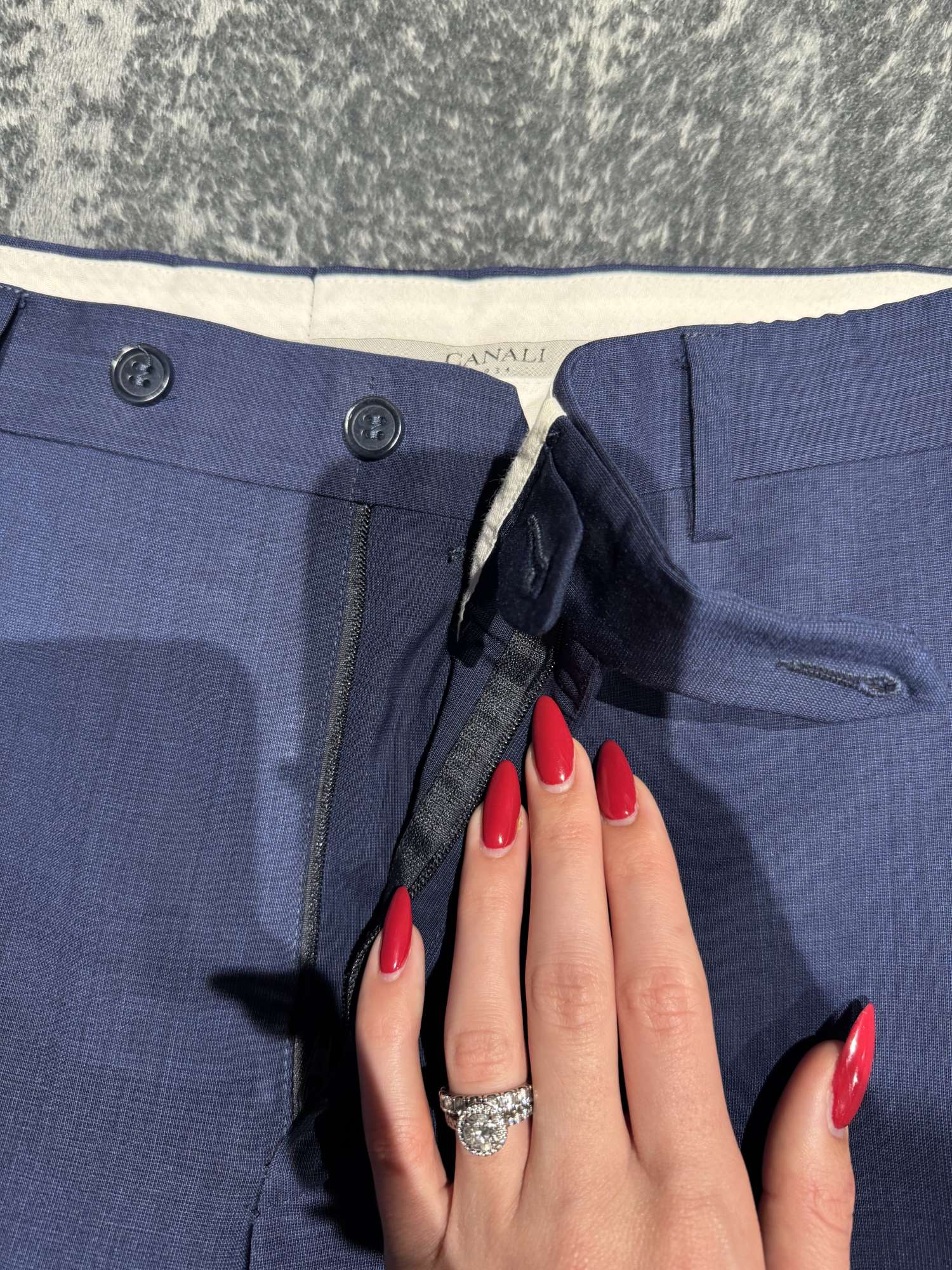 Pánský tmavomodrý oblek Canali