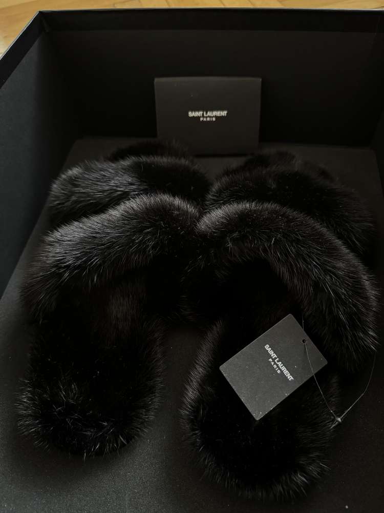 Saint laurent mink fur sandals