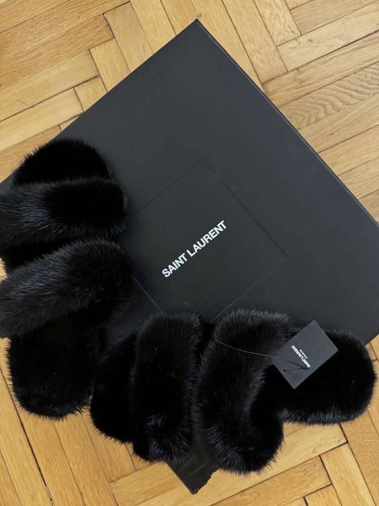 Saint laurent mink fur sandals