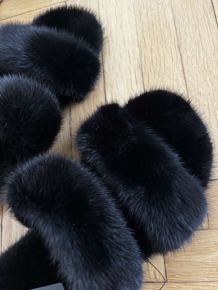 Saint laurent mink fur sandals