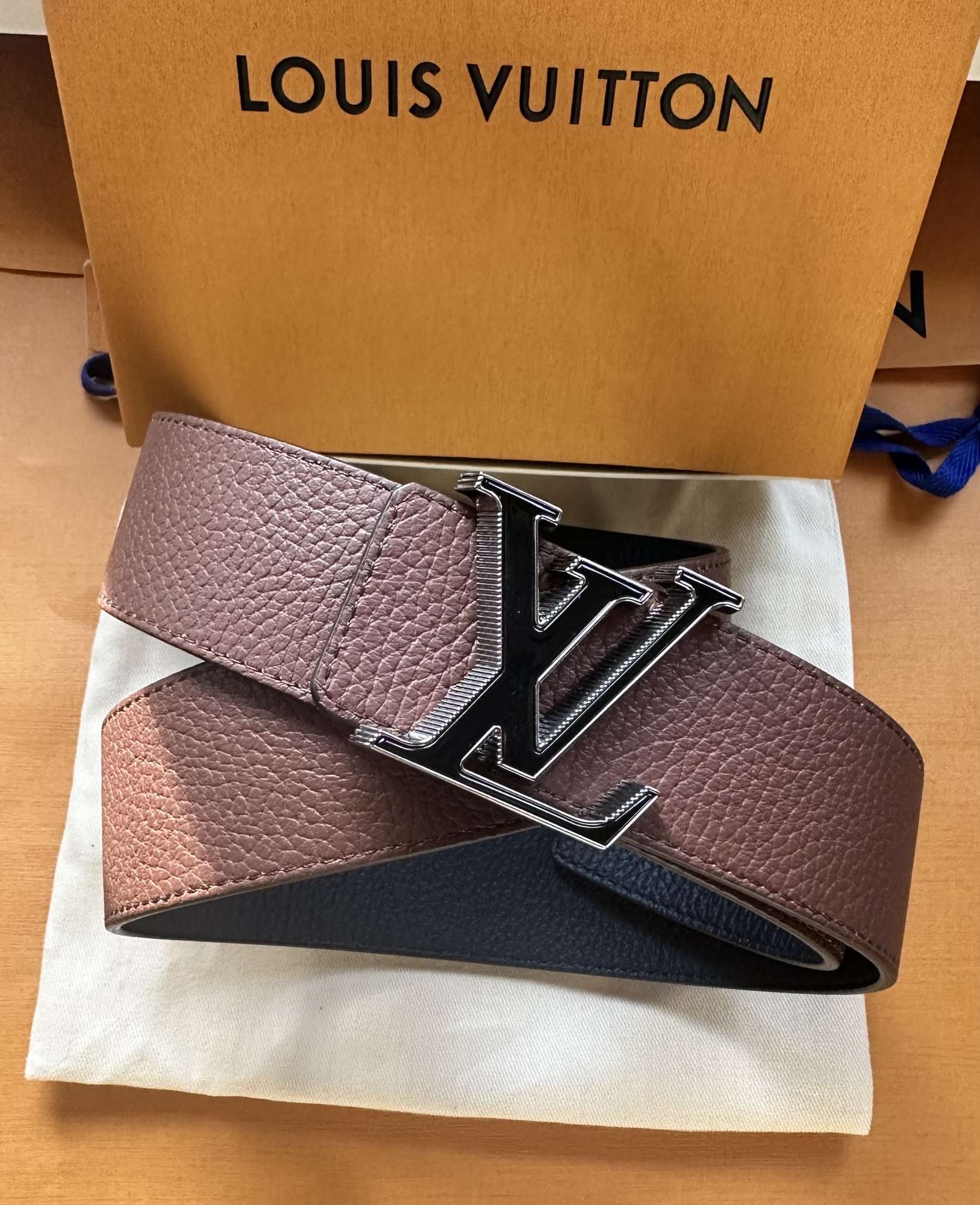 Nový opasok Louis Vuitton model Tilt 4 cm veľkosť 90 cm