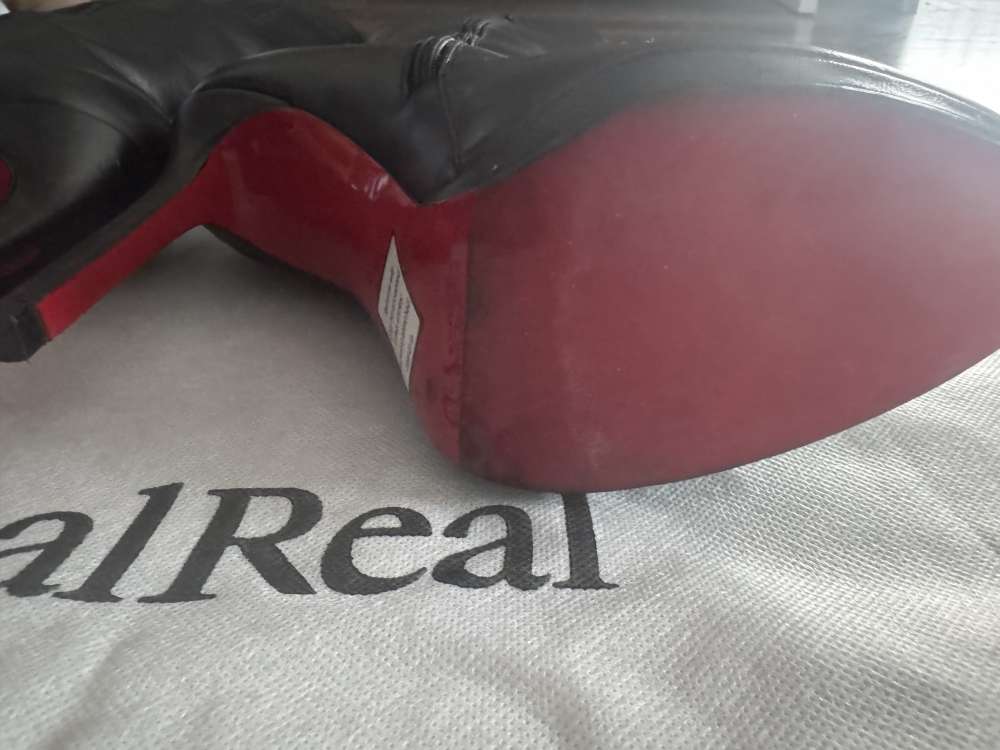 Čierne kožené čižmy Christian Louboutin