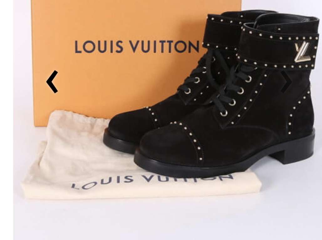 Louis Vuitton topánky Wonderland Flat Suede Ranger Boots black 41