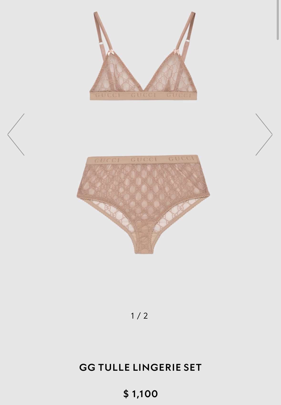 Gucci spodne pradlo set