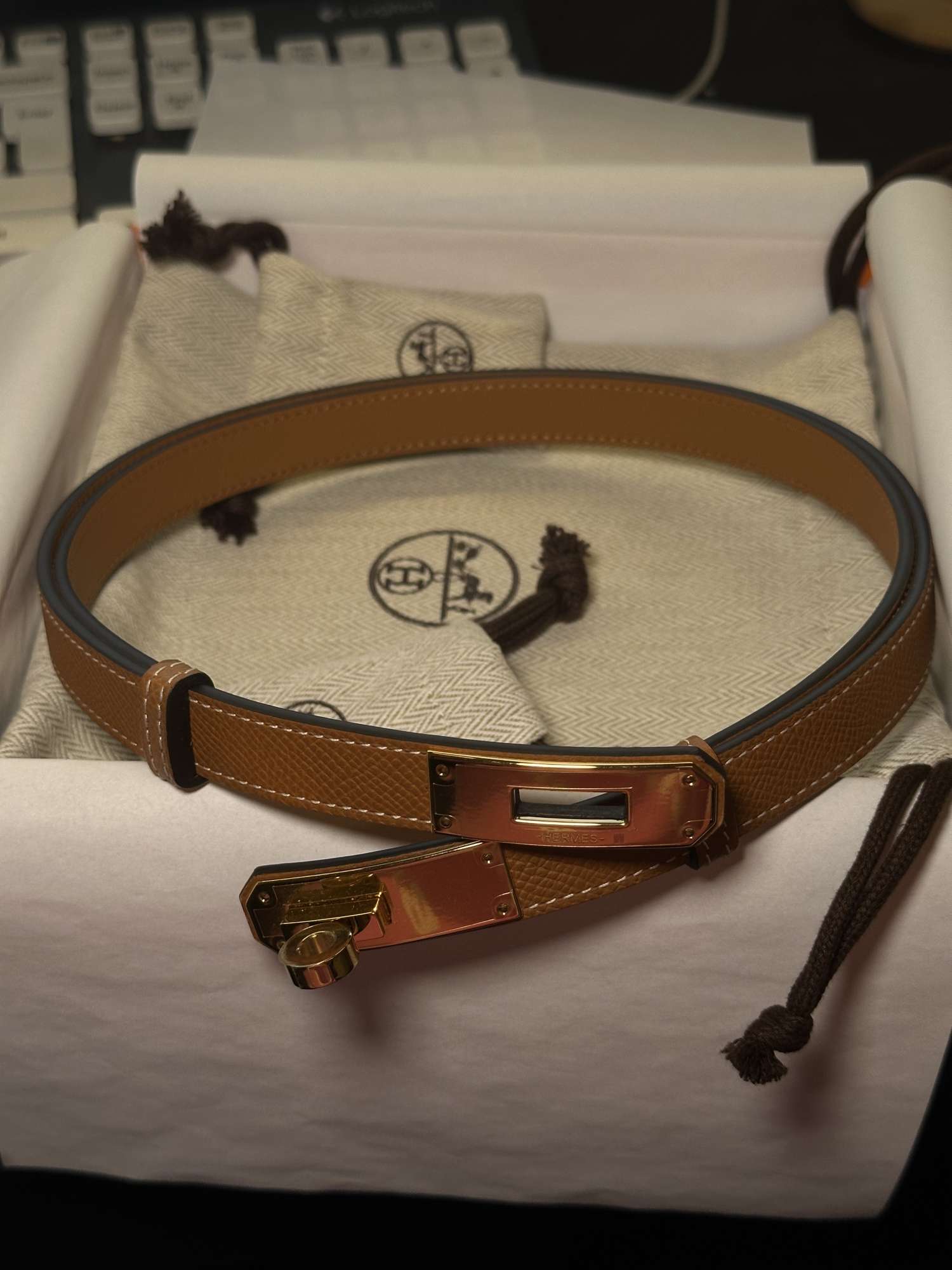 Hermès Kelly Belt GHW veľkosť UNI