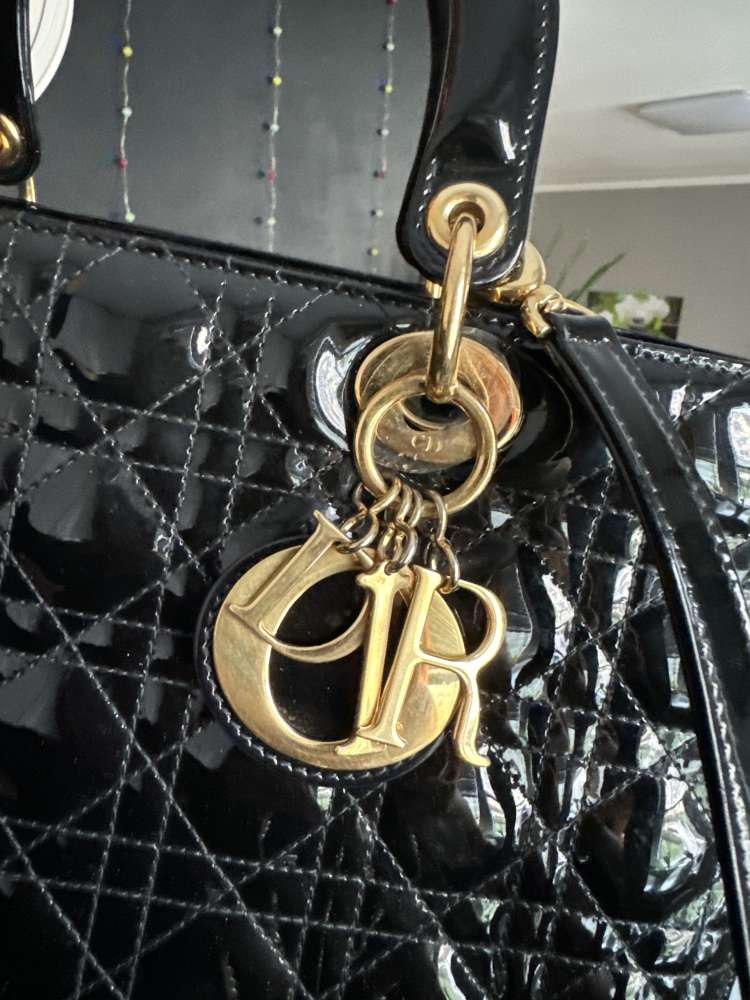 Lady dior Large leather patent