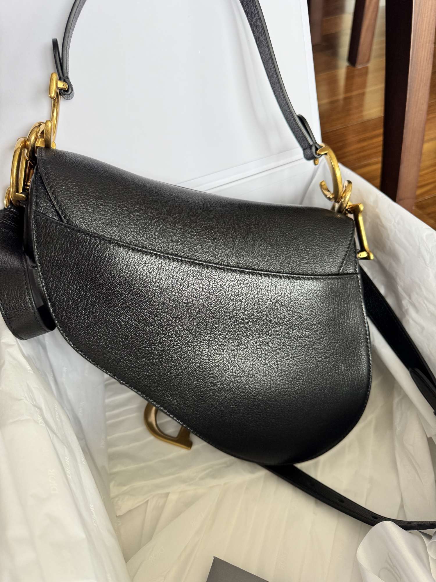 Dior saddle bag goat skin