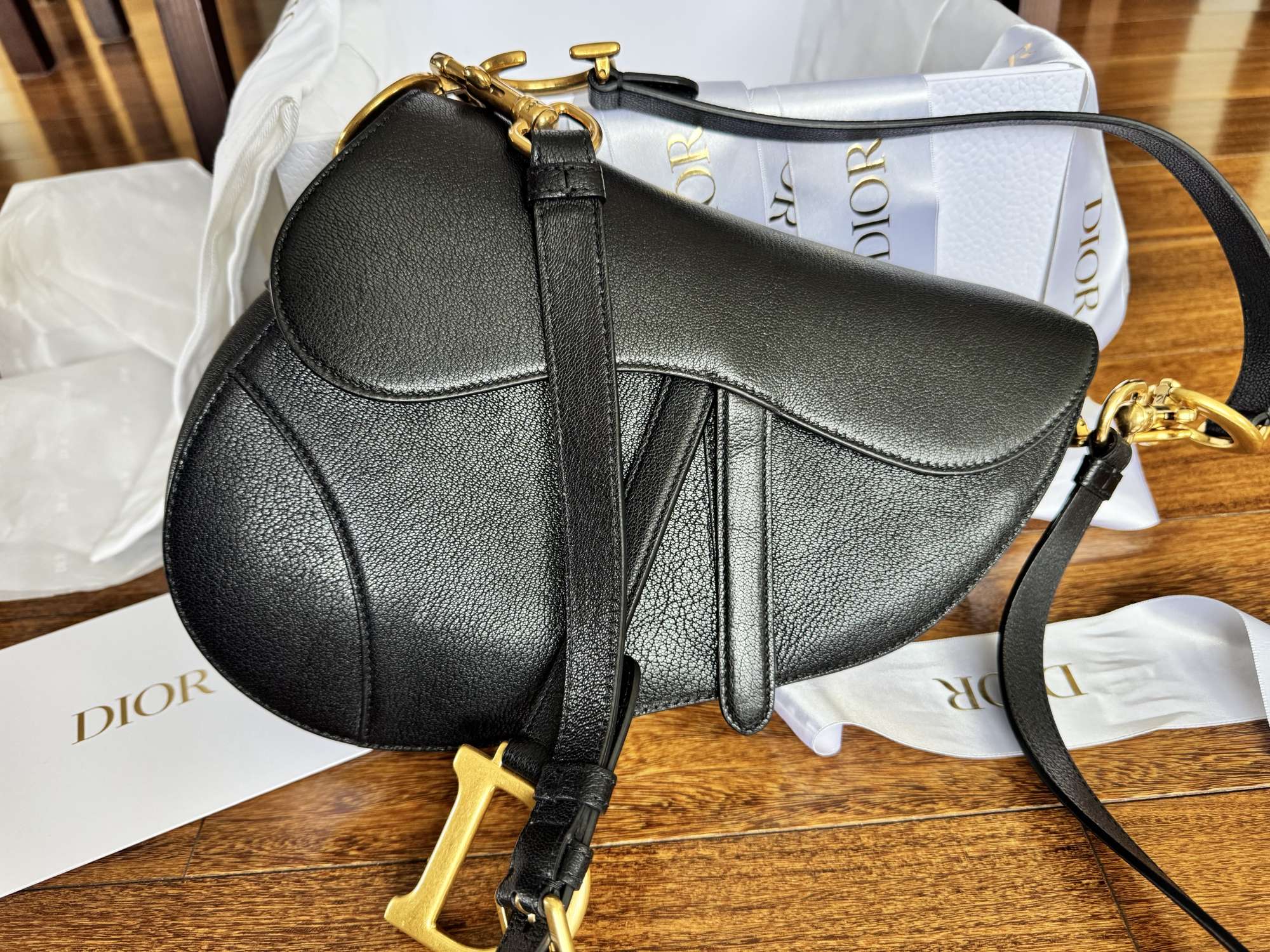 Dior saddle bag goat skin