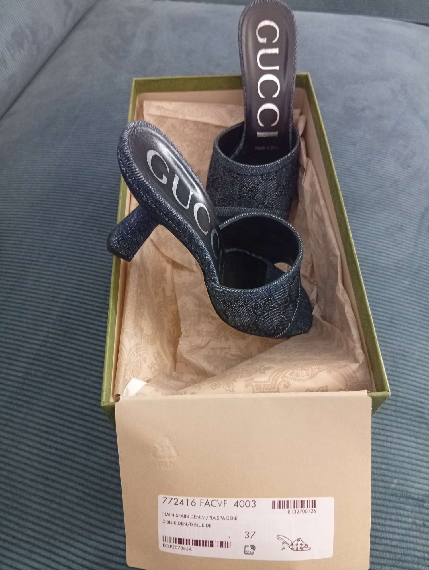 Šľapky na podpätku Gucci