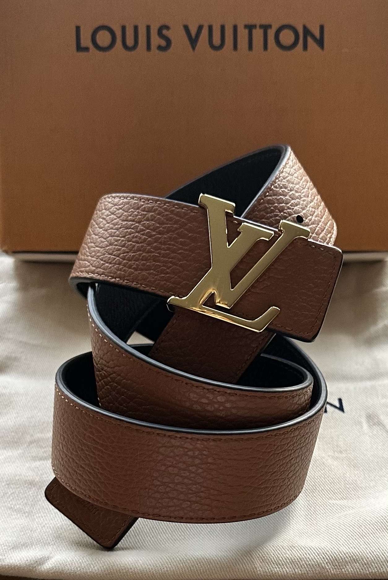 Nový opasok Louis Vuitton model Tilt double face veľkosť 105