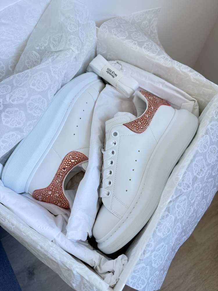 Alexander McQueen rosegold glitter tenisky