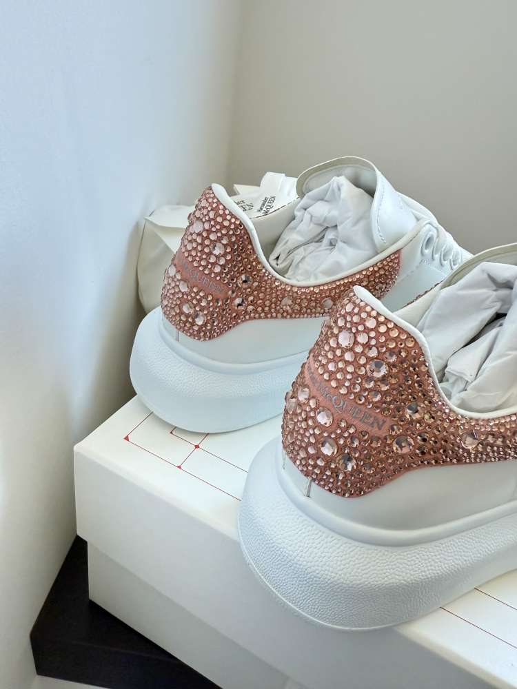 Alexander McQueen rosegold glitter tenisky