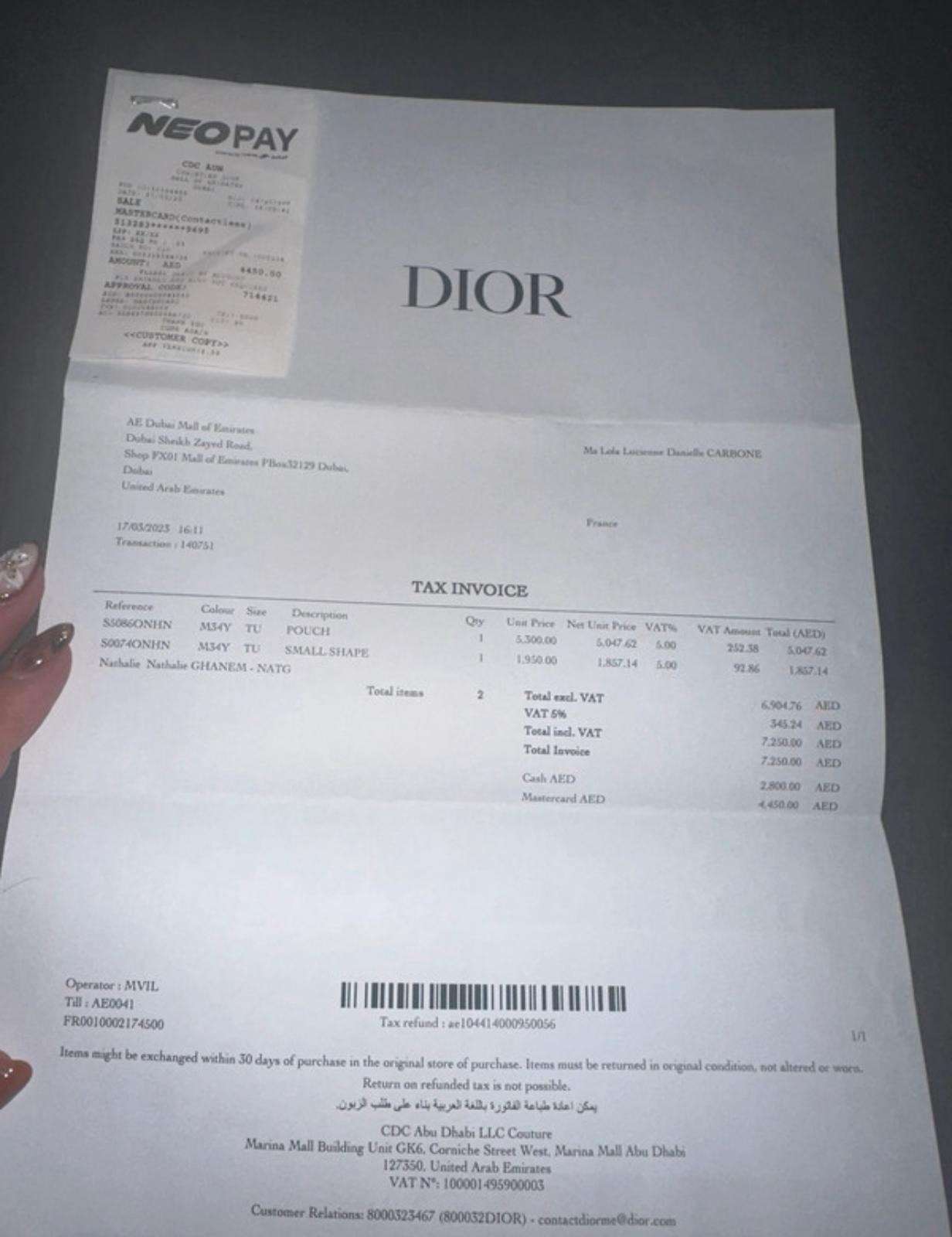 Dior clutch gold