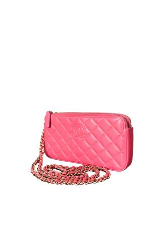 https://www.vipluxury.sk/Chanel Double Zipper Chain Wallet – Mini Matelassé Lambskin Bag in Pink