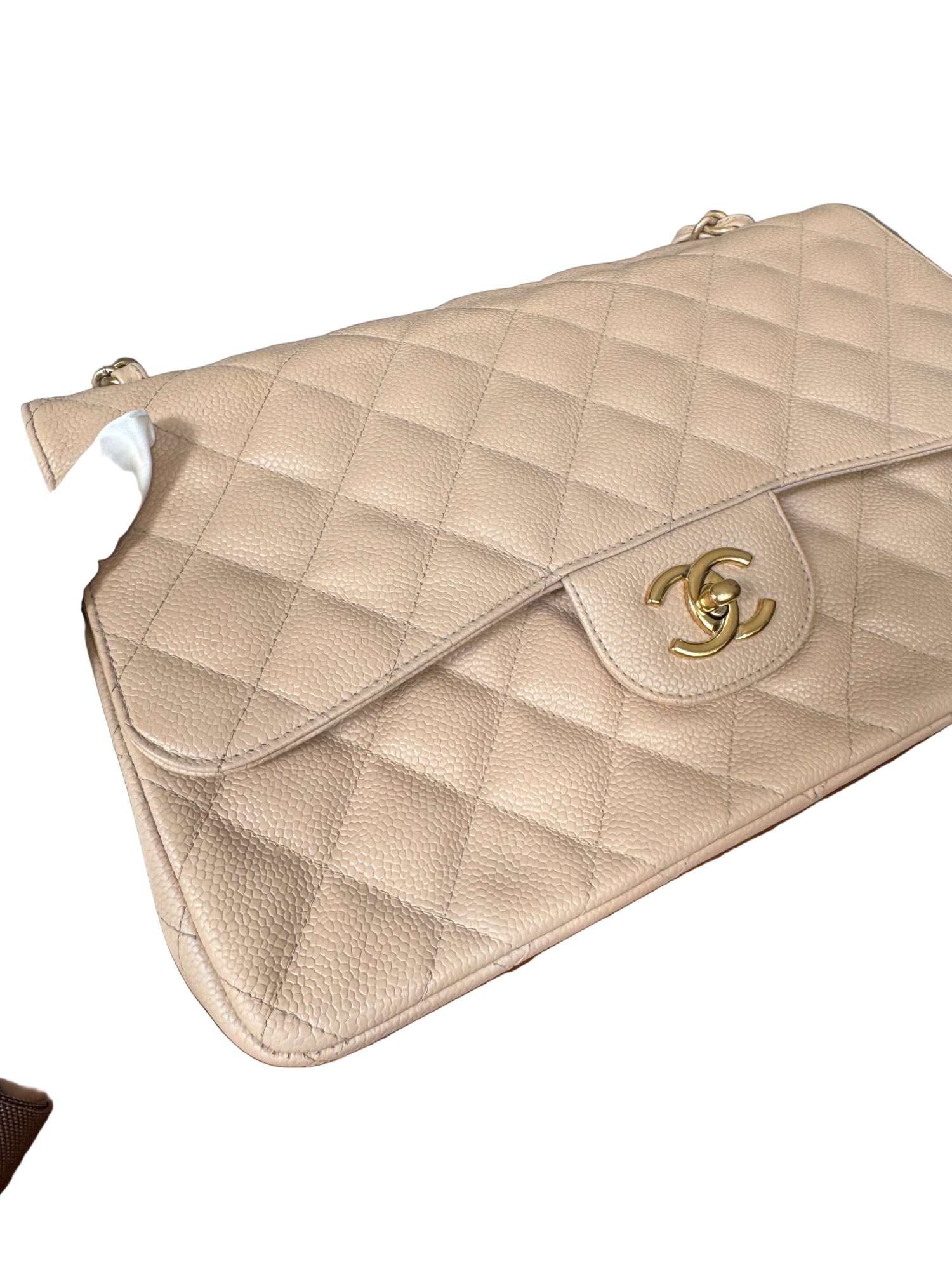 Chanel Timeless Jumbo Flap Bag in Beige Caviar Leather – 2011