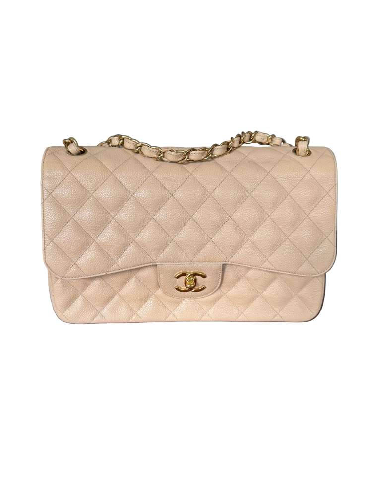 Chanel Timeless Jumbo Flap Bag in Beige Caviar Leather – 2011