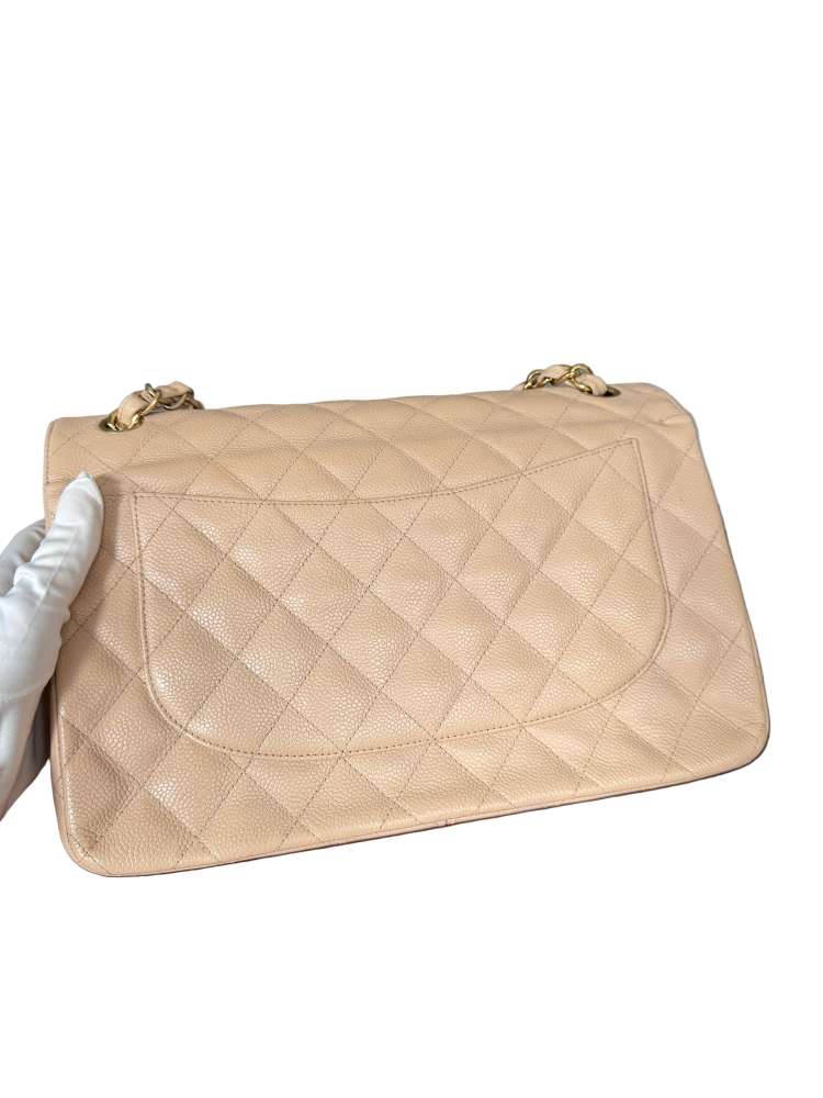 Chanel Timeless Jumbo Flap Bag in Beige Caviar Leather – 2011