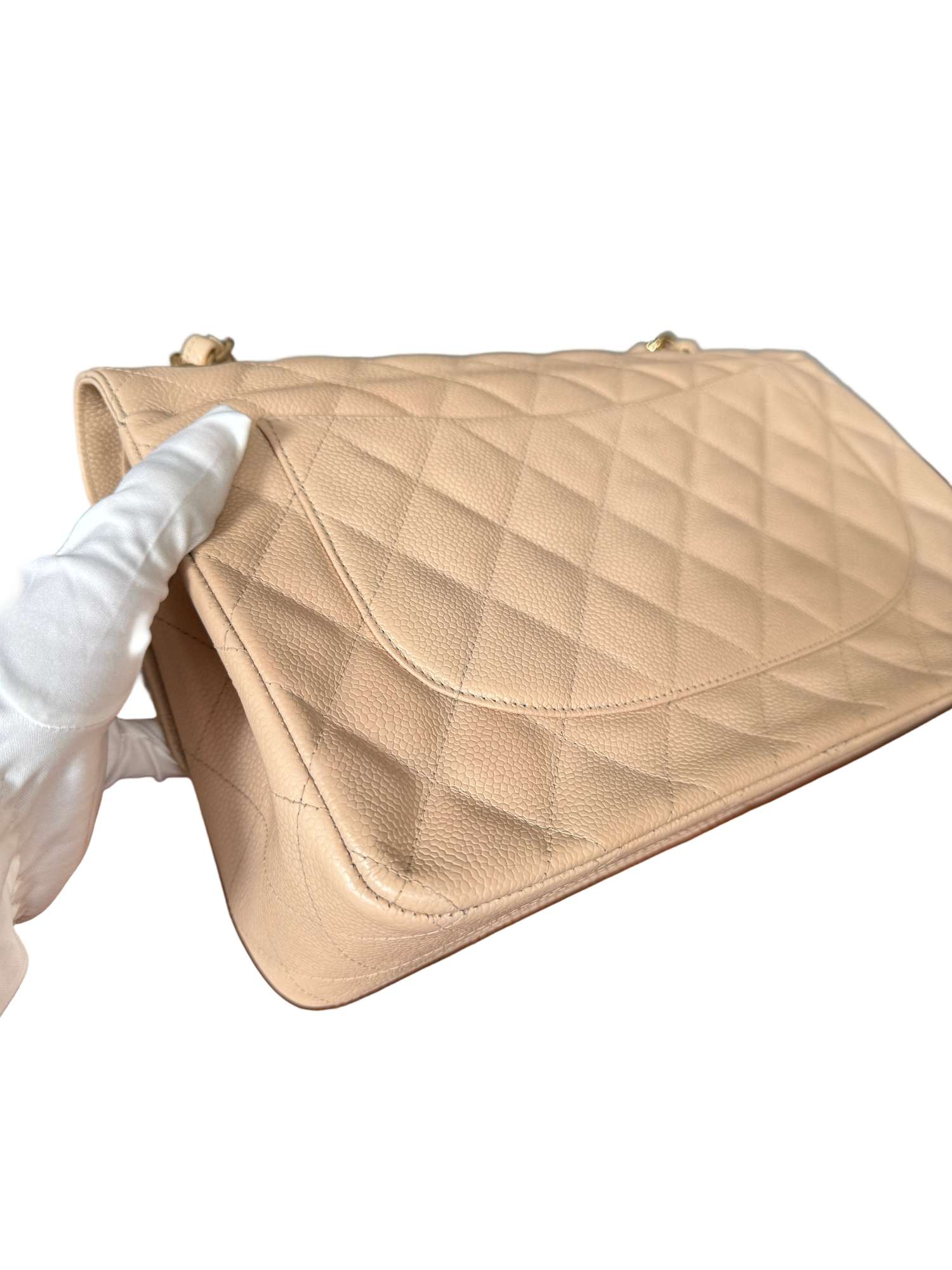 Chanel Timeless Jumbo Flap Bag in Beige Caviar Leather – 2011