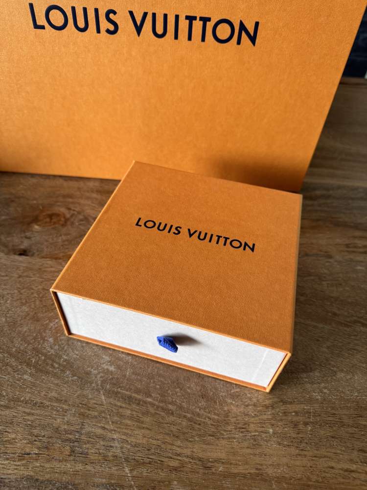 Louis Vuitton oboustranný pásek – béžová / Damier Azur, zlatá spona