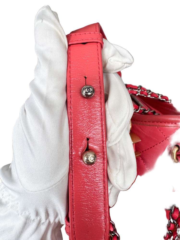 Chanel Gabrielle Malá kabelka cez rameno ružovo-koralová