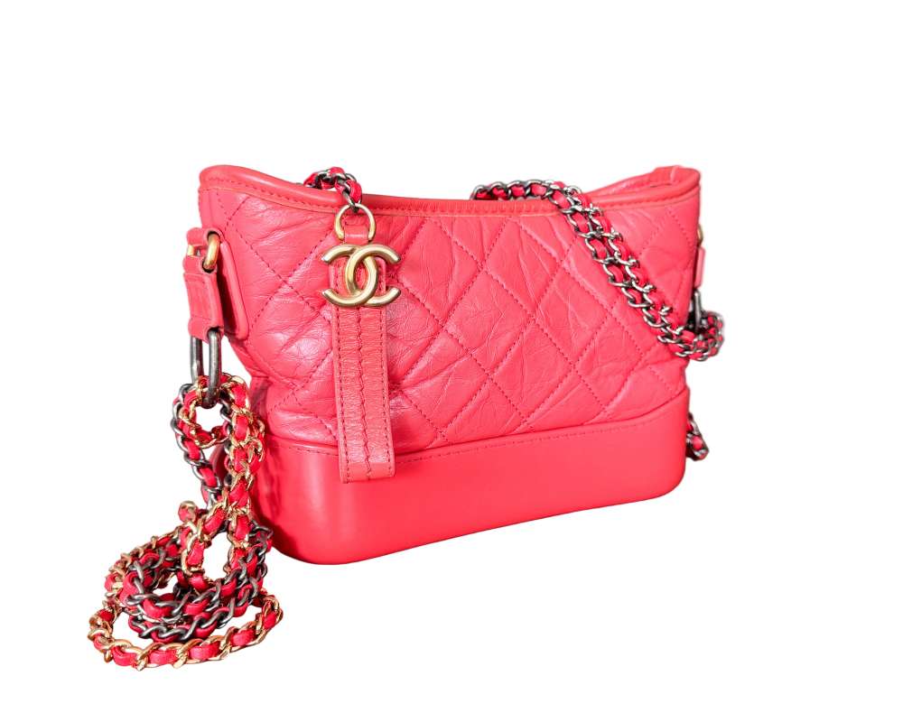 Chanel Gabrielle Malá kabelka cez rameno ružovo-koralová