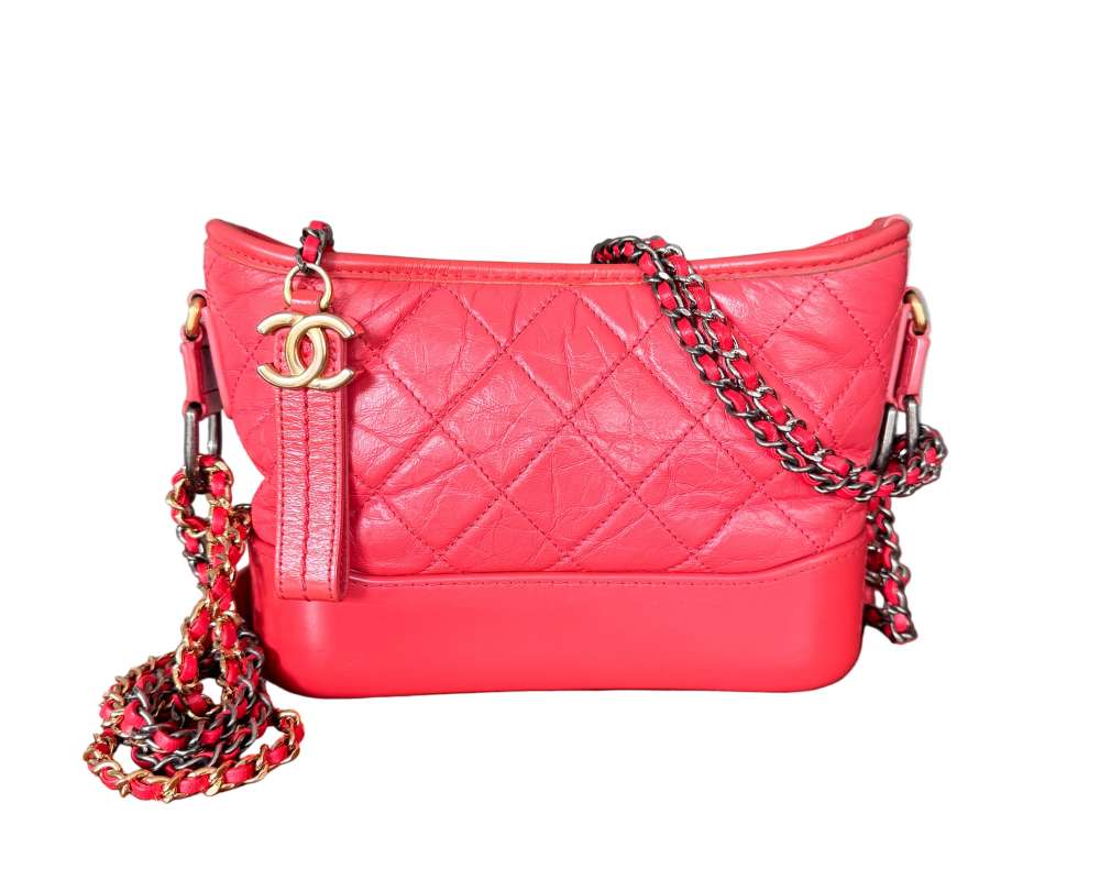 Chanel Gabrielle Malá kabelka cez rameno ružovo-koralová
