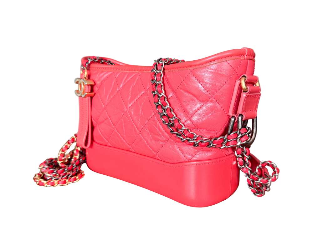 Chanel Gabrielle Malá kabelka cez rameno ružovo-koralová