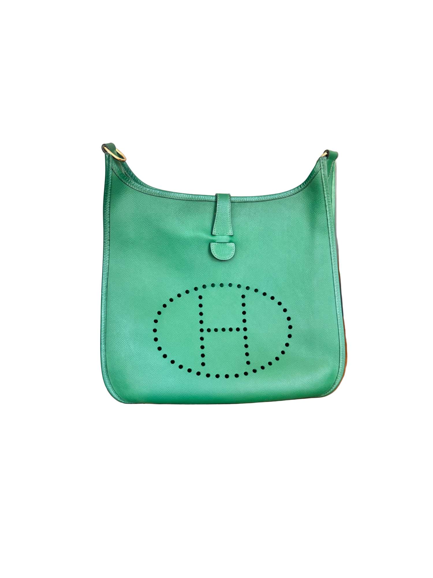 Hermès Evelyne GM Vintage kabelka – hráškovo zelená koža Courchevel