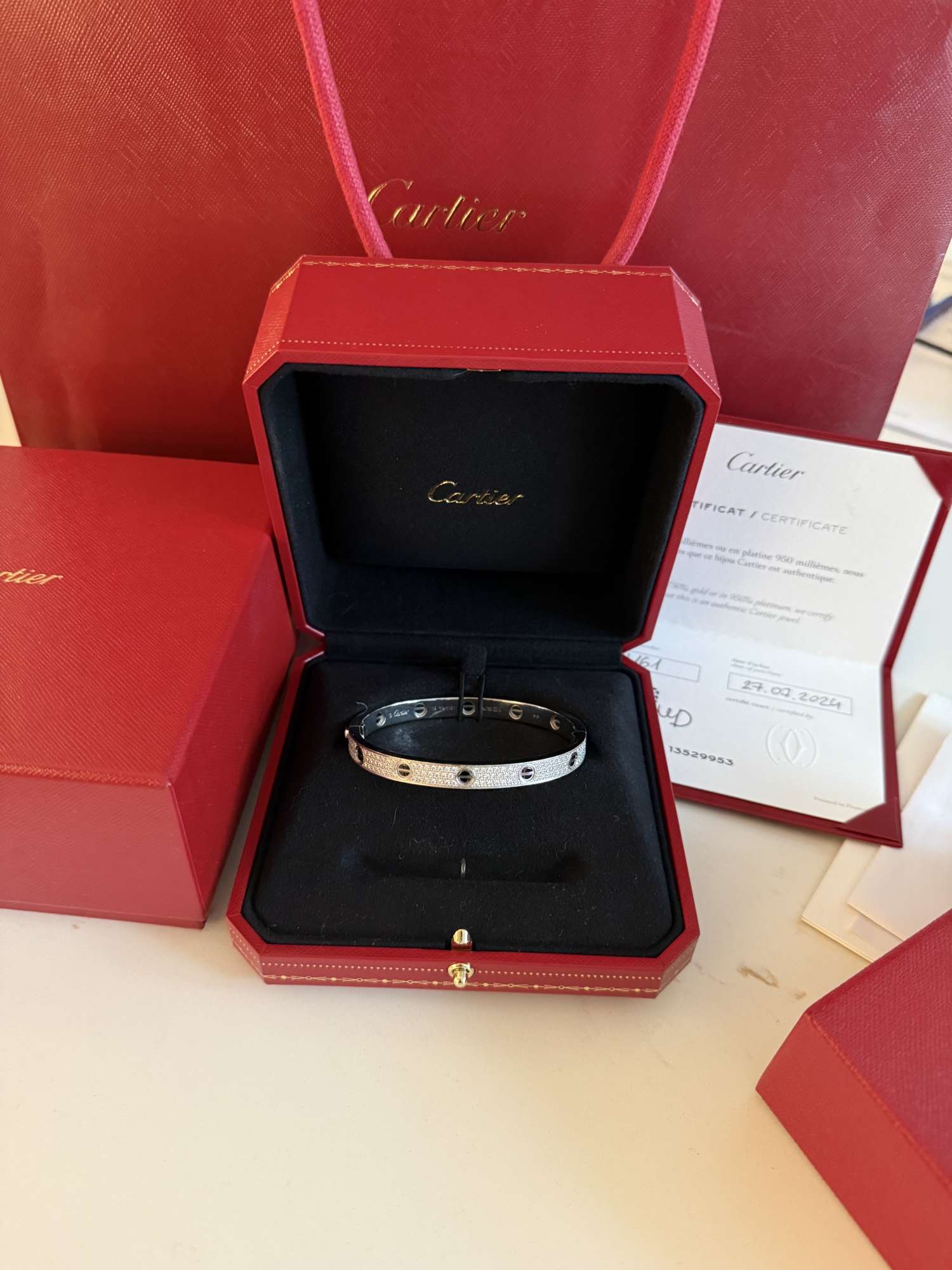 Cartier Love Diamonds Paved Ceramic